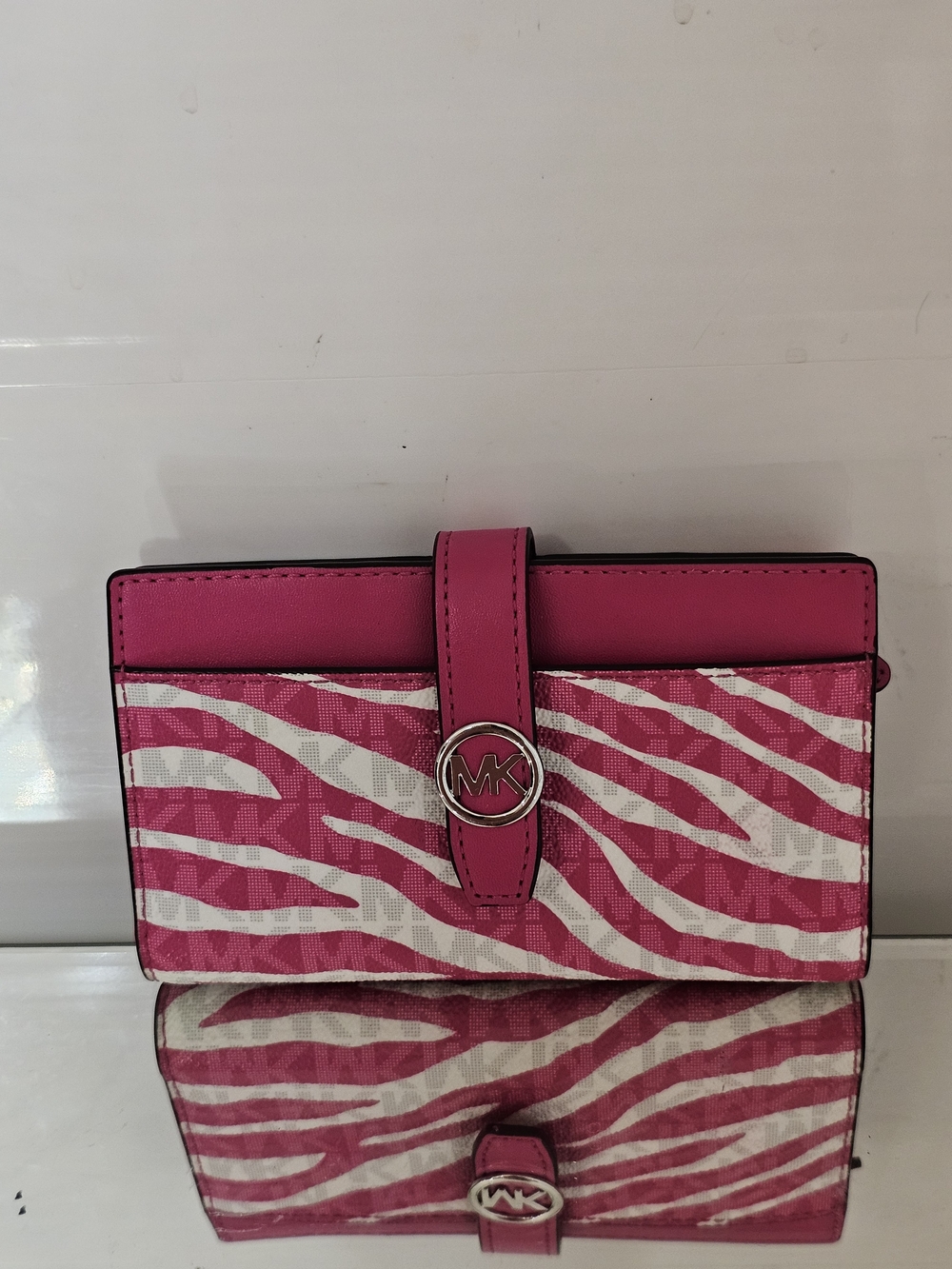 Michael Kors Pink Zebra-Print Continental Wallet